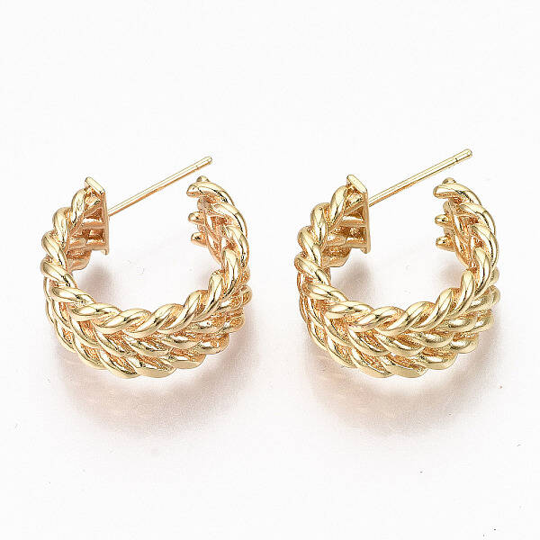 Brass Half Hoop Earrings