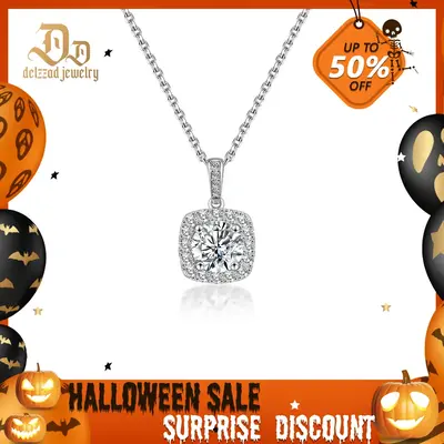 Delzzad S925 Synthetic Moissanite Diverse Sparkling Charm Necklace Pendant Birthday Anniversary Mother's Day Gifts for Men Wo...