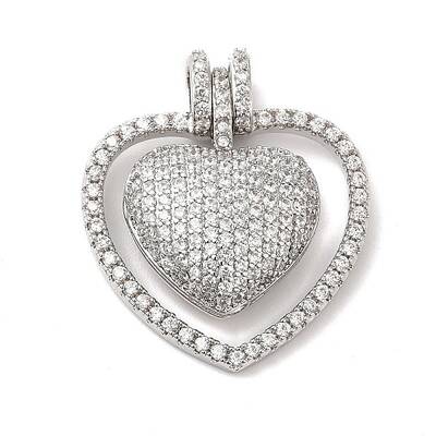 Brass Micro Pave Cubic Zirconia Pendants