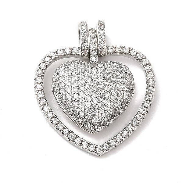 Brass Micro Pave Cubic Zirconia Pendants