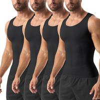 4 Pack Men's Seamless Compression Muscle Undershirts Workout Stretch Comfortable Solid Sports Tank Tops Shapewear Body Shaper...