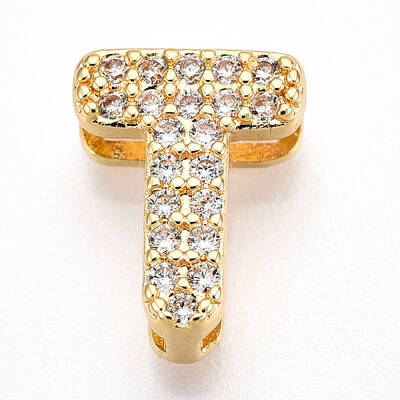 Brass Micro Pave Cubic Zirconia Charms