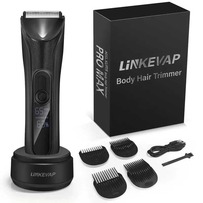 Electric Body Hair Trimmer, Cordless Groin Hair Trimmer for Men, Waterproof Electric Shaver, Men's Hair Removal Tool, Great f...