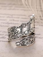 Vintage Women's Leaf Decor Asymmetrical Ring, Fashion Accessories for Women, Trendy Accessories, Rings for Women