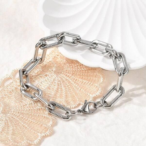 304 Stainless Steel Cable Chain Bracelets for Women Men