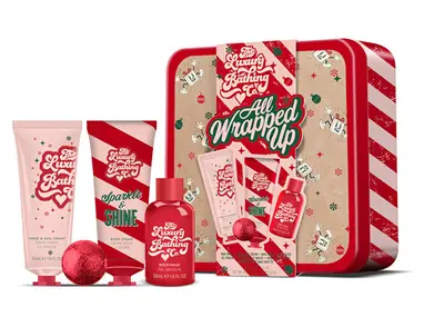 The Luxury Bathing Company Mini Set Regalo Per La Cura Del Corpo In Scatola Di Latta Dolci Natalizi, Cacao E Vaniglia 4 Pezzi
