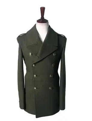 Wholesale-gothic those days clothing british winter slim fit black blazer wool mens pea coat trench long jackets coats for me...