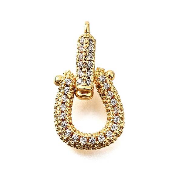Brass Micro Pave Cubic Zirconia Fold Over Clasps
