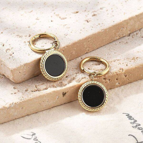 304 Stainless Steel Dangle Hoop Earrings