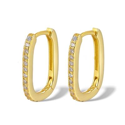 925 Sterling Silver Micro Pave Cubic Zirconia Hoop Earrings for Women