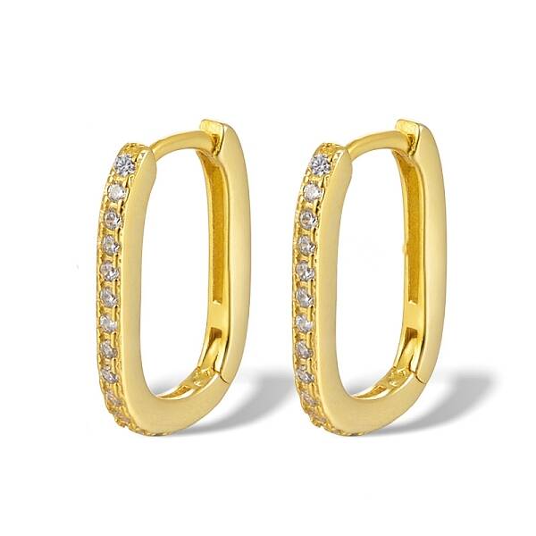 925 Sterling Silver Micro Pave Cubic Zirconia Hoop Earrings for Women