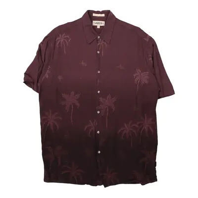 Campia Patterned Shirt - Large Burgundy Viscose