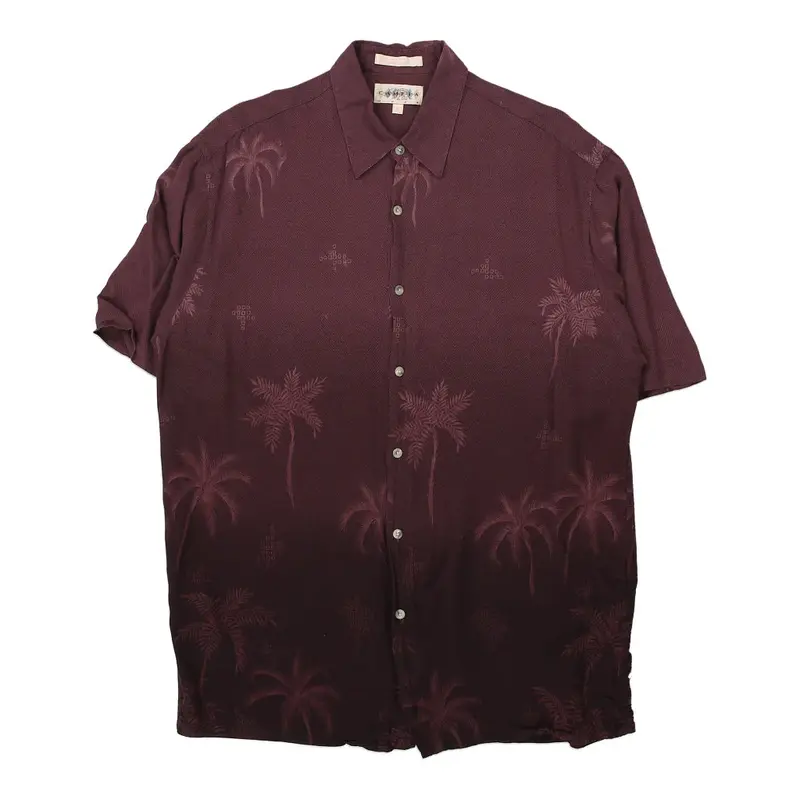 Campia Patterned Shirt - Large Burgundy Viscose