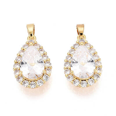 Brass Micro Pave Cubic Zirconia Pendants