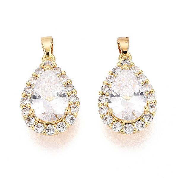 Brass Micro Pave Cubic Zirconia Pendants