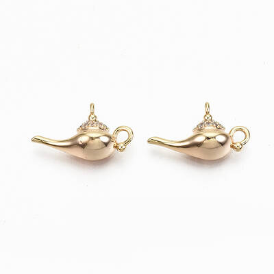 Brass Micro Pave Clear Cubic Zirconia Pendants