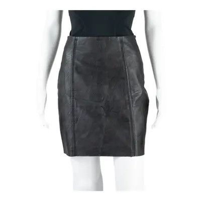 PIECES Faux Leather Womens Pencil Skirt Black Short XS
