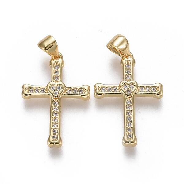 Brass Micro Pave Cubic Zirconia Pendants