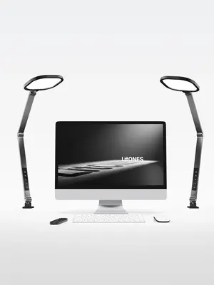 Edge-Lit Home Office Lighting with Clamp - ComforGlow F618