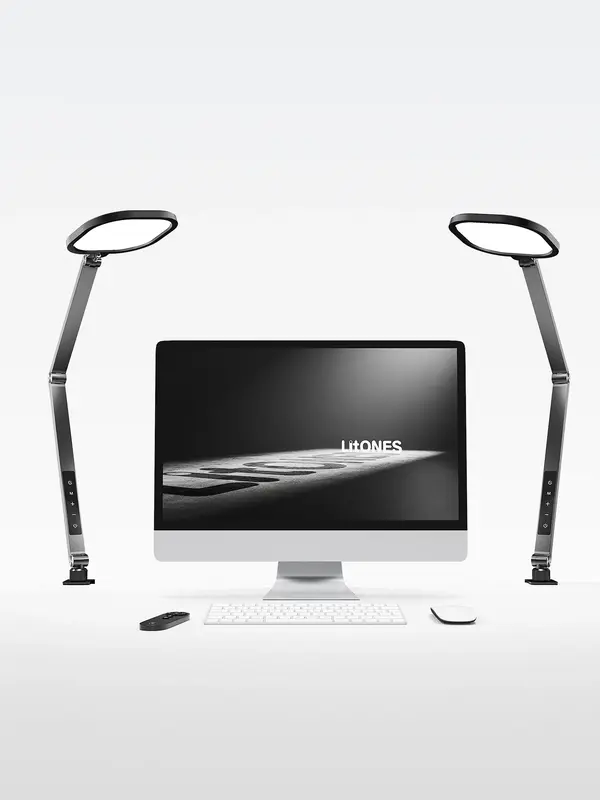 Edge-Lit Home Office Lighting with Clamp - ComforGlow F618