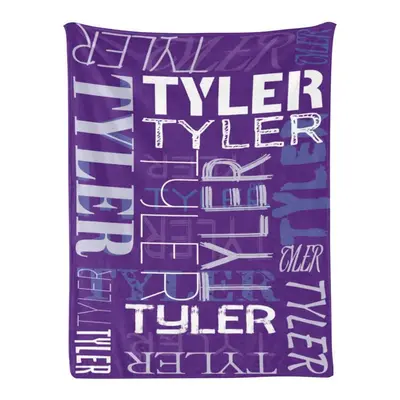 Personalized Name Dark Purple Soft Blanket For Gift - Aperturee