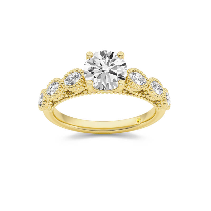 Lhasa Round Lab Grown Diamond Engagement Ring | 14K Yellow Gold 2 3/4 CT. TW.