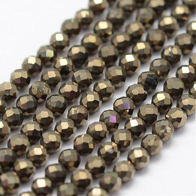 Natural Pyrite Beads Strands