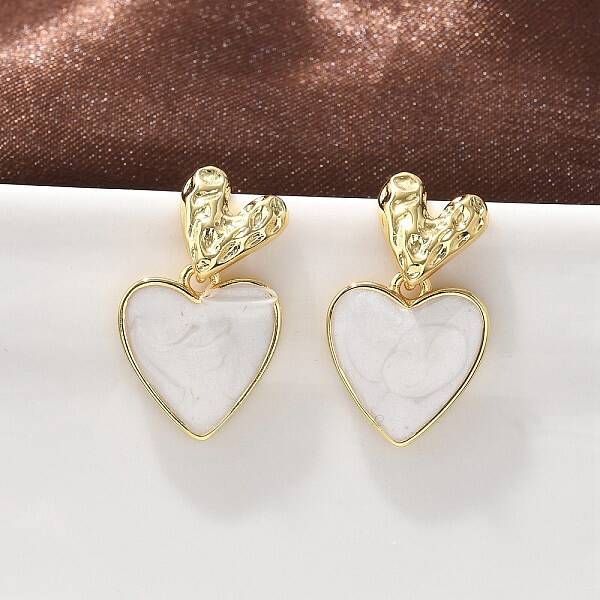 Brass Dangle Stud Earrings