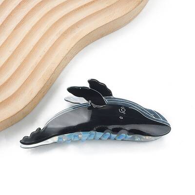 Whale PVC Large Claw Hair Clips