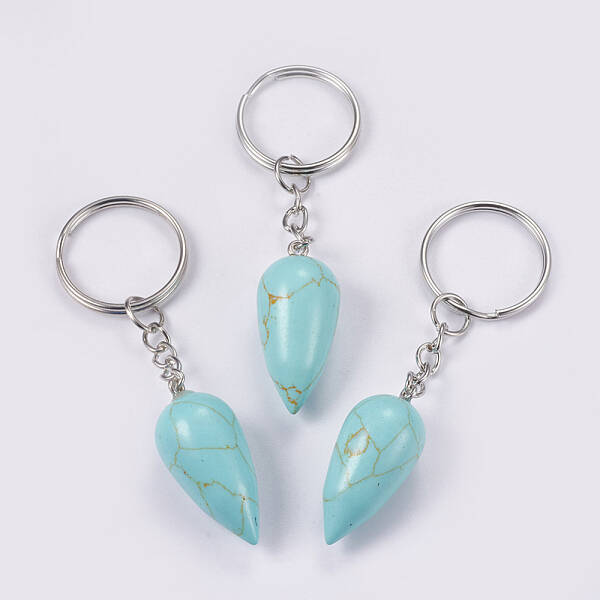 Synthetic Turquoise Keychain