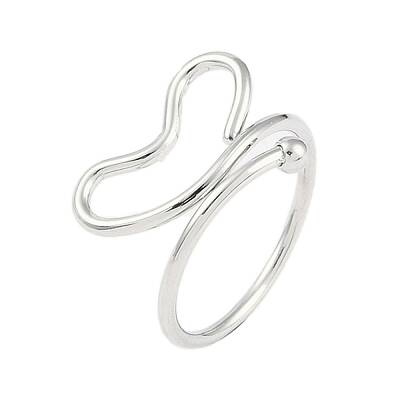 Non-Tarnish 304 Stainless Steel Heart Open Cuff Ring for Women