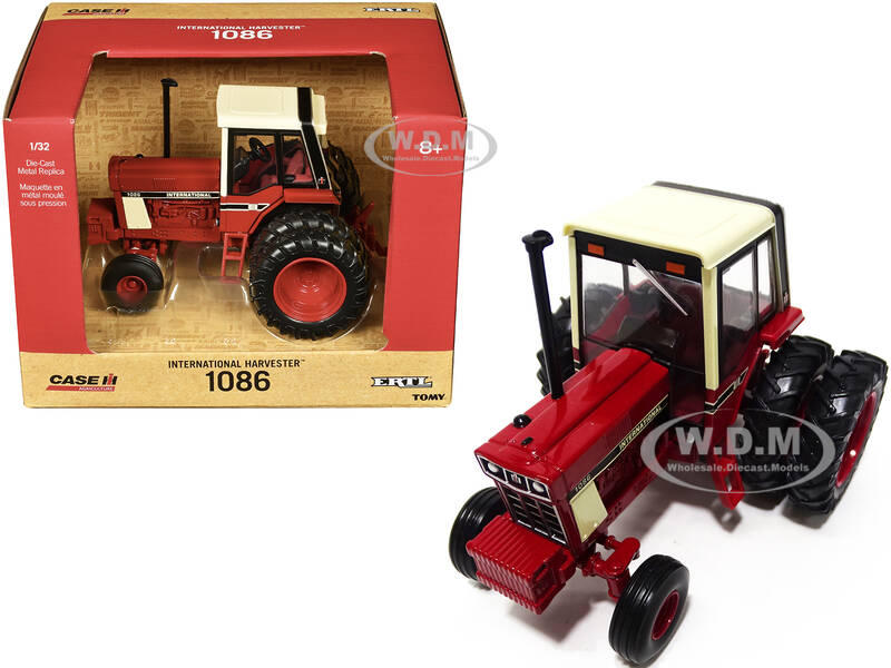 International Harvester 1086 Tractor Red with Cream Top and Dual Wheels \
