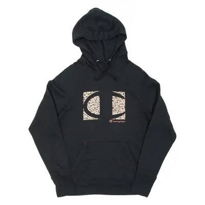 CHAMPION Womens Black Hoodie Pullover S