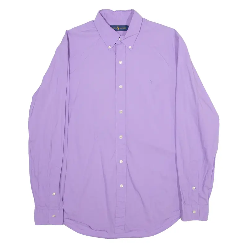 RALPH LAUREN Mens Plain Shirt Purple Long Sleeve M
