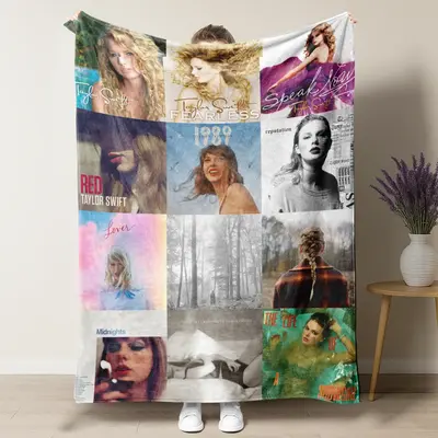 T-Taylor Alison Swift singer celebrity blanket,Best Gifts for Swiftie,sofa office nap blanket soft warm and comfortable beddi...