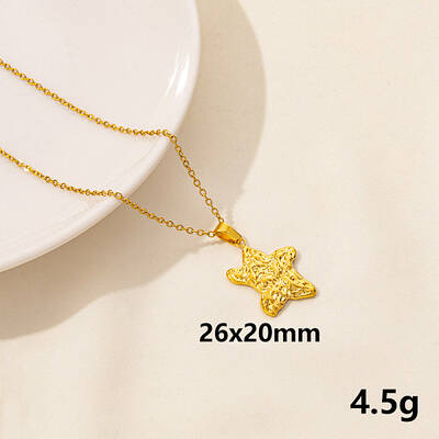 Stainless Steel Starfish Pendant Necklaces for Women