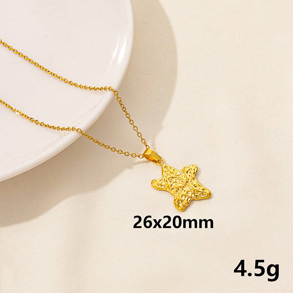 Stainless Steel Starfish Pendant Necklaces for Women