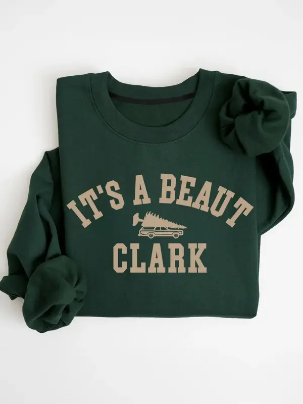 Women's Letter Print Round Neck Pullover, Casual Long Sleeve Crew Neck Sweatshirt for Fall & Winter, Women's Clothes for Dail...