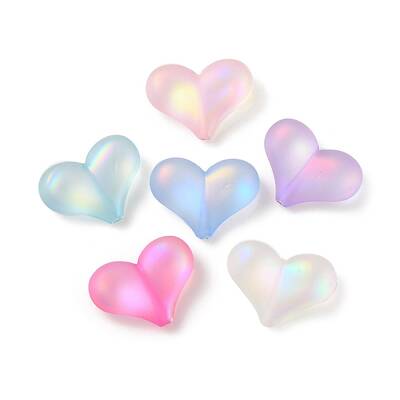 Transparent Spray Painted Acrylic Beads