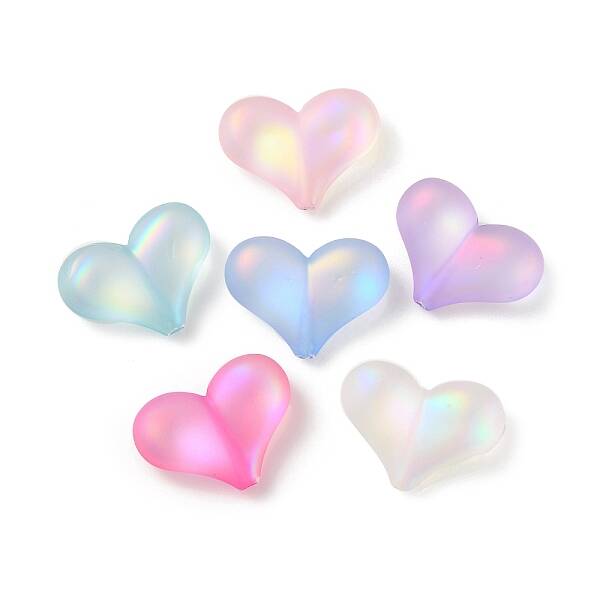 Transparent Spray Painted Acrylic Beads