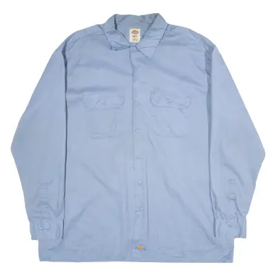 DICKIES Mens Worker Shirt Blue Long Sleeve 2XL