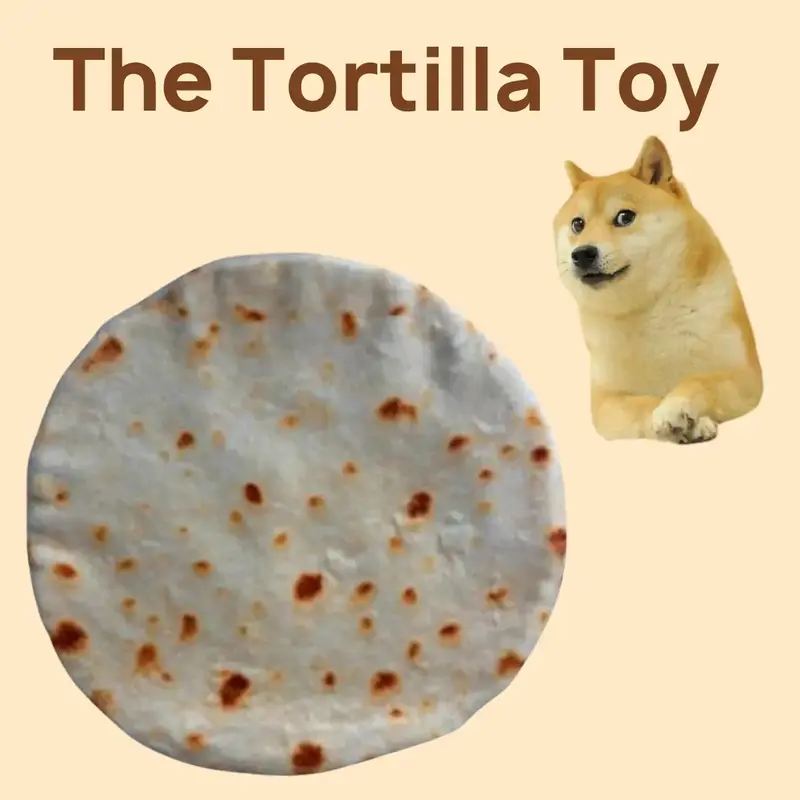 Riley Care Tortilla-Themed Crinkle Paper Pet Toy - Durable, No-Squeak, Soft Plush & Chew-Friendly, Safe & Entertaining