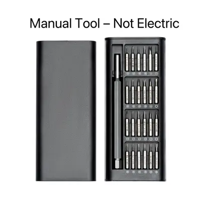 (Non-Electric)24-in-1 Mini Screwdriver (Non-Electric)Set – Manual (Non-Electric)for Phones, Laptops, Glasses, Toys & Househ...