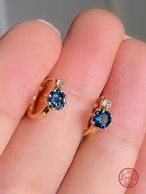 925 Sterling Silver Fashion Retro Zircons Design Earrings, Elegant Jewelry for Women, Trendy All-match & Exquisite Jewelry fo...