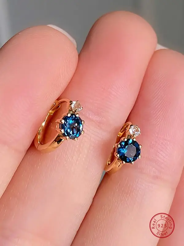 925 Sterling Silver Fashion Retro Zircons Design Earrings, Elegant Jewelry for Women, Trendy All-match & Exquisite Jewelry fo...