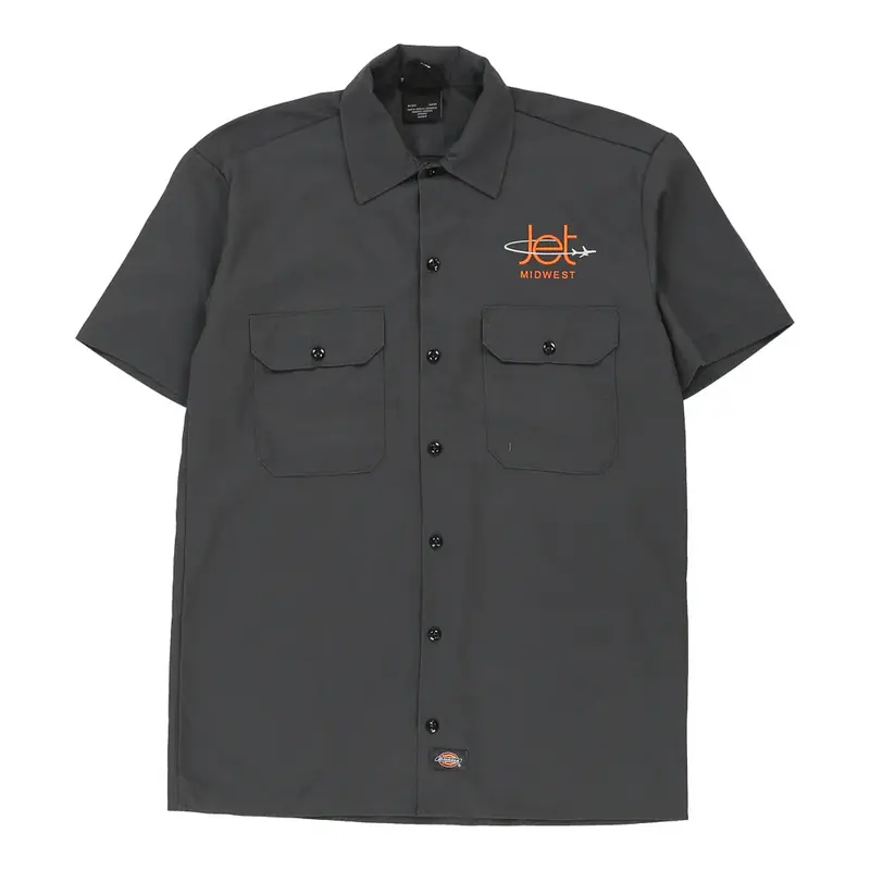 Jet Midwest Dickies Short Sleeve Shirt - Small Grey Polyester Blend