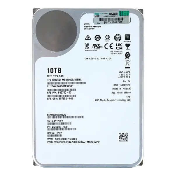 857652-002 HP 10TB 12Gb/s SAS 7200 3.5-Inch Hard Drive