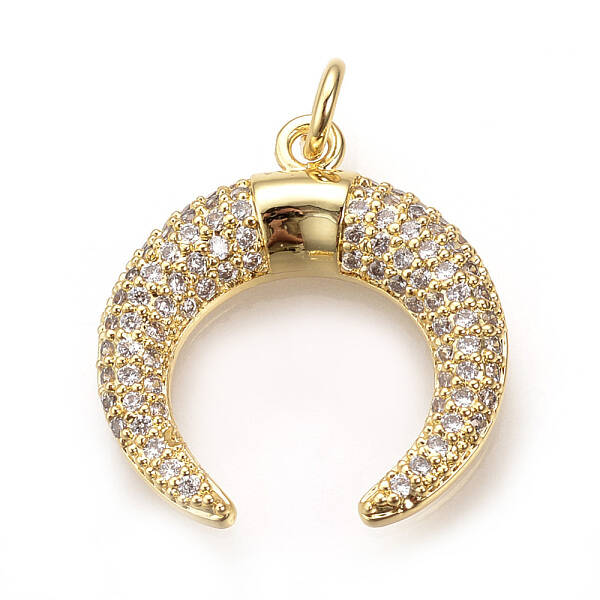 Brass Micro Pave Cubic Zirconia Pendants