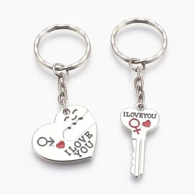 Alloy Enamel Split Pendant Keychain