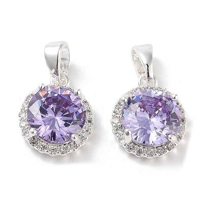 Brass Micro Pave Cubic Zirconia Charms